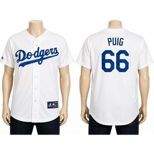 Majestic Los Angeles Dodgers Yasiel Puig 66 Jersey Mens Medium White MLB 6700